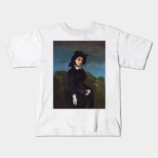 Woman in a Riding Habit by Gustave Courbet Kids T-Shirt